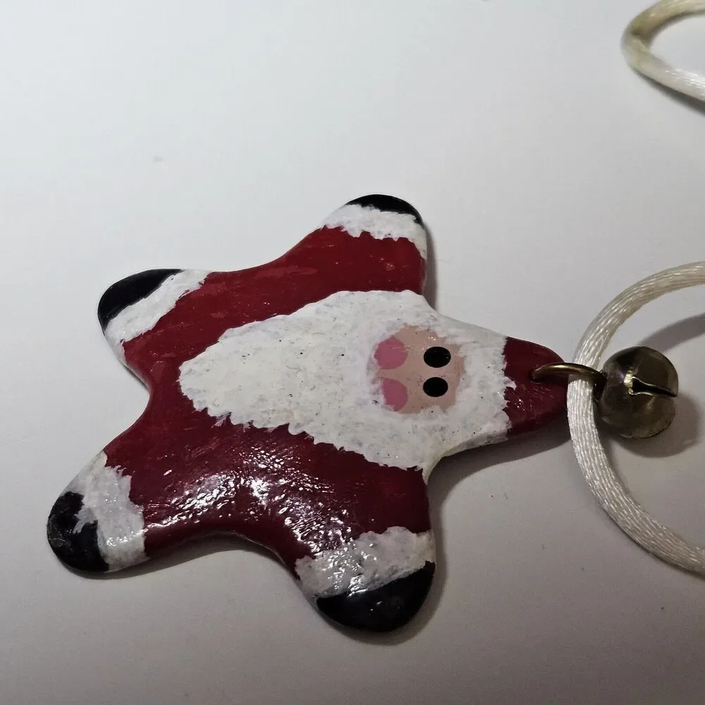 Star Shaped Red And White Santa Pendant Necklace